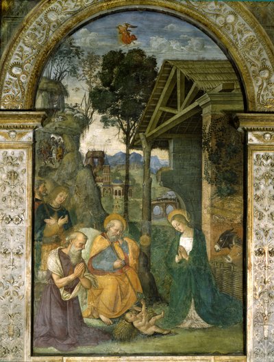 Geboorte van Christus, ca. 1484-92 door Bernardino di Betto Pinturicchio